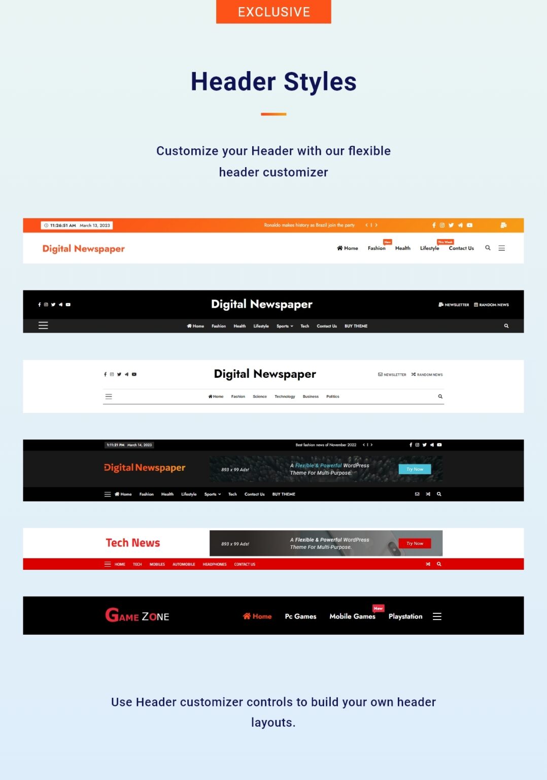 Digital Newspaper Pro Theme With Three-Column Main Banner