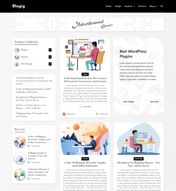 Blogig Free Blog WordPress Theme